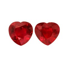 Burma (Myanmar) Heart Red Ruby Pair 8.36CT
