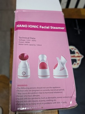 Amconsure NANO IONIC Facial Steamer Stainless Steel Deep Cleansing For Skin New