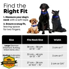 Regal Dog Collar Leash Set Large Blue Reflective Waterproof Biothane