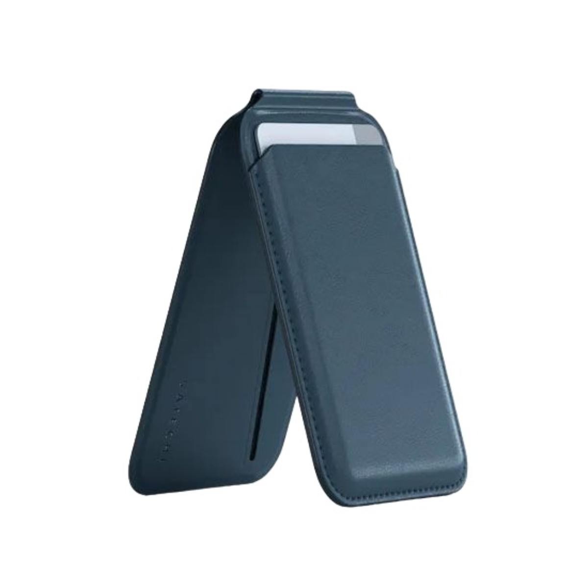 Support porte-carte Satechi bleu magnétique et inclinable pour iPhone