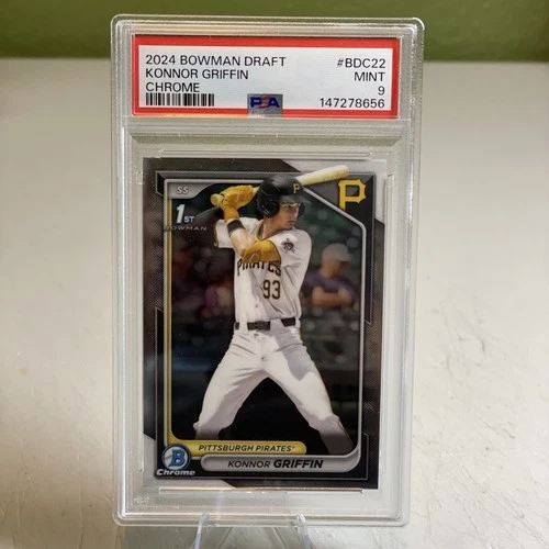 Konnor Griffin 2024 Bowman Draft #BDC22 Chrome - Pittsburgh Pirates - PSA 9
