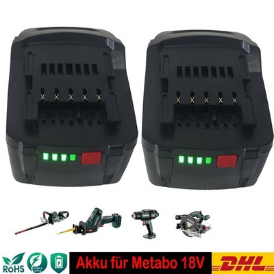 2X Akkus Für Metabo 18V MTB1850 MTB18B BS18LT BSZ18 MTB1850 SB18LT 625591000 5Ah