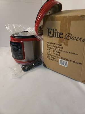 #ad Elite Bistro 4 Quart Digital Pressure Cooker Red NEW In Original Box $49.98