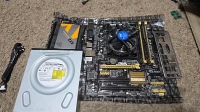 ASUS B85M-E/CSM LGA 1150 W/ i5-4590 CPU & I/O Shield 8G Ram & Heatsink +MORE!
