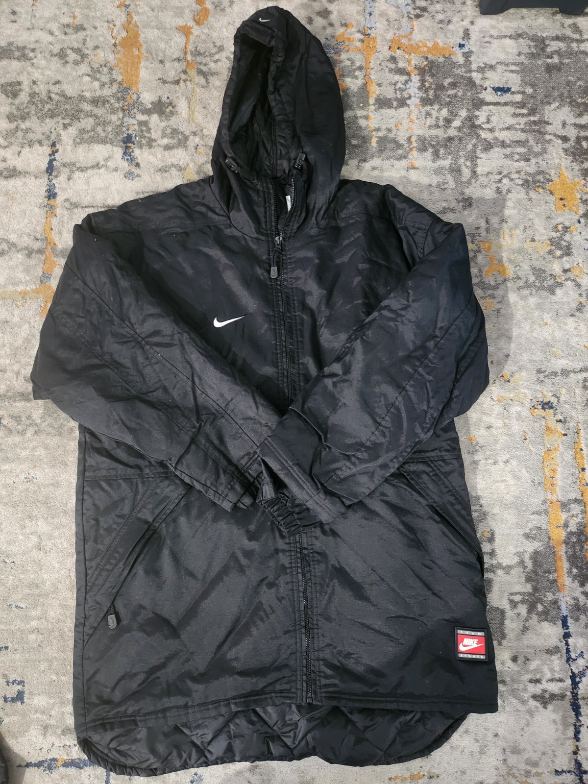 SACAI X NIKE Vintage Nike Parka con Cappuccio Trench Giacca Cappotto Lungo Uomo M Nero