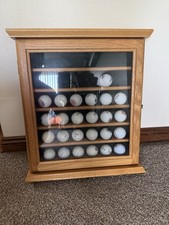 Golf Ball Display Case Wall Mounted Holder with Glass Door 42 Golf Balls Holder