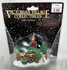 Vintage Victorian Christmas Village Figures Accessories Figure People Tree Holly