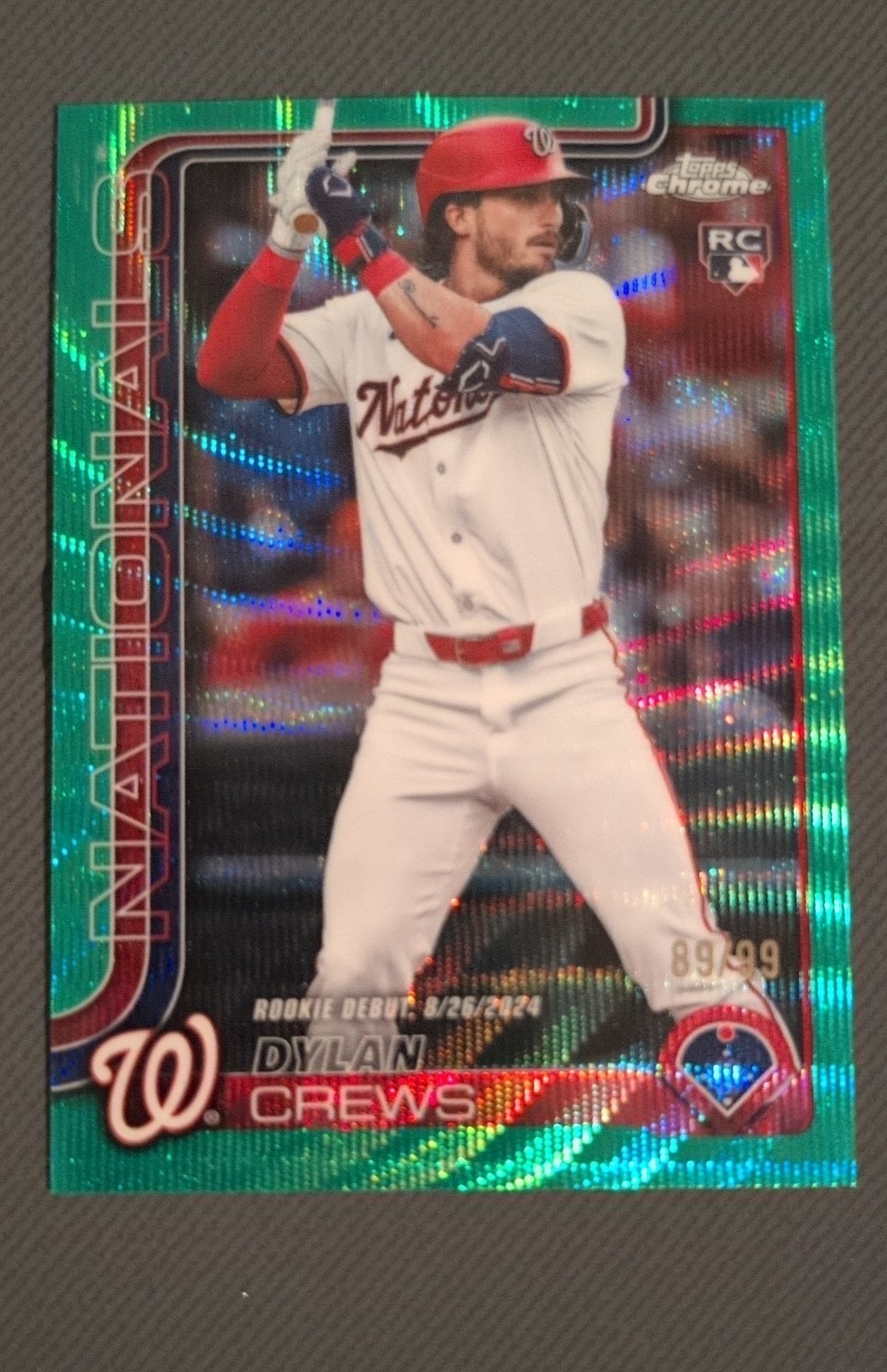 2025 Topps Chrome Update Series Rookie Debut Dylan Crews #USC190 Green Wave /99