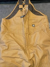 Berne Men's 2XL 50-52 Short Brown Quilt-Lined Duck Insulated Bib Overalls