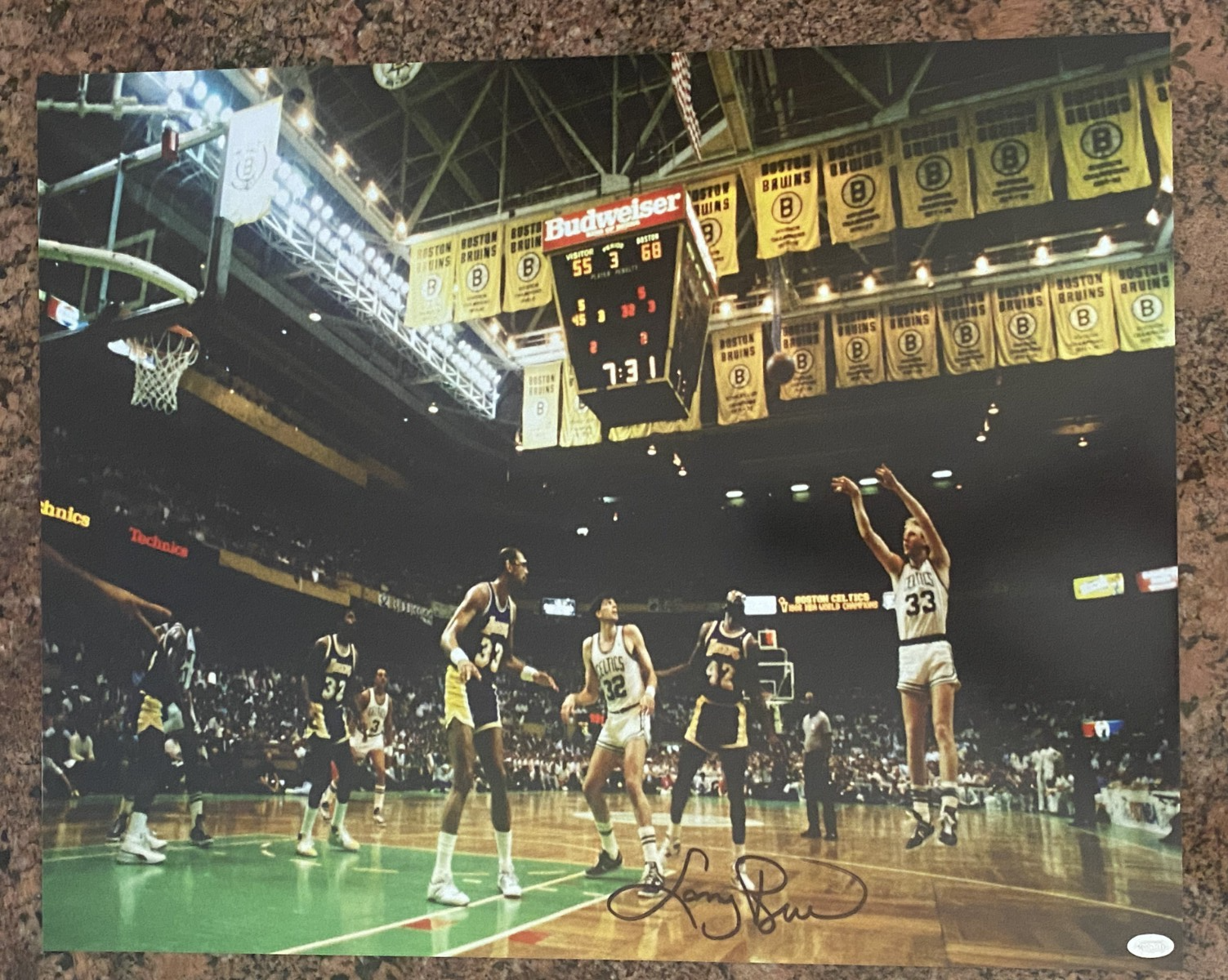 Larry Bird Autographed Signed 16x20 photo MM Mounted Memories 