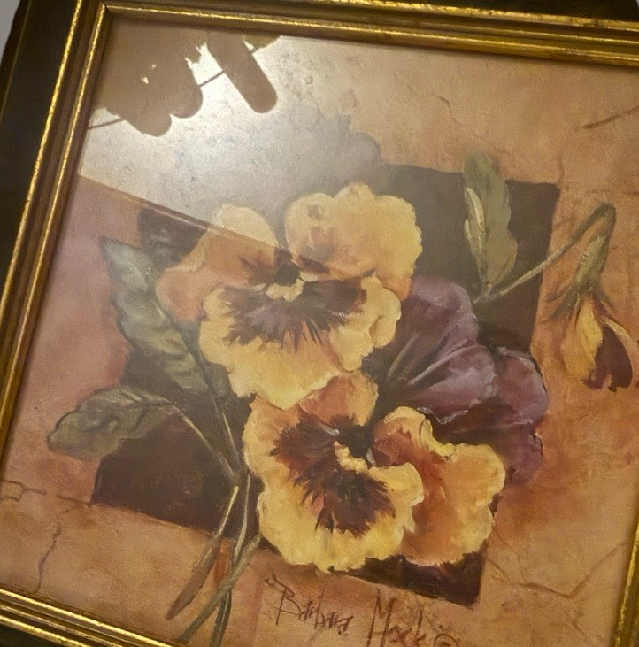 Barbara Mock Flower Wall Art Set of 3 Framed Prints Vintage Signed Floral Decor