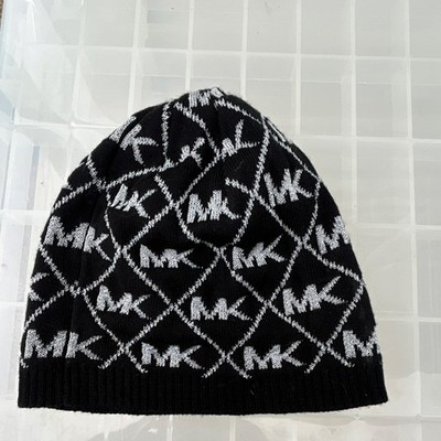 Michael Kors Black Silver Knit Logo Beanie Hat Women One  display picture 1