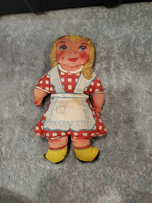1950er GRETCHEN Stoff Werbung Puppe 12'' von COCO Weizen & Wundermais schneiden & nähen