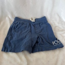 Polo Ralph Lauren Knit Shorts Boys 4T Blue Logo Pique Drawstring Preppy