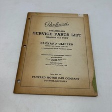 1941 Packard Clipper Preliminary Service Parts List Chassis Body Type 1401