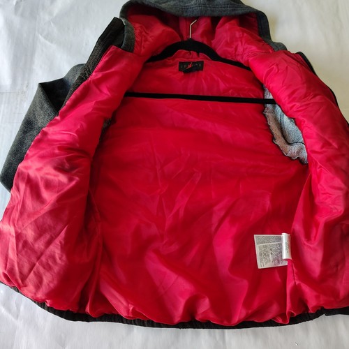 Air Jordan Puffer Vest Jacket Zip Hoodie Black Red Sweatshirt Sleeves Youth M - Picture 8 of 19