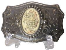 MAD Dragon Belt Buckle Silver Cream 3D Design Pewter Extremely Rare Vintage