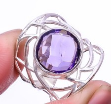 Amethyst 925 Sterling Silver Solitaire Ring s.7.5 R7989-41