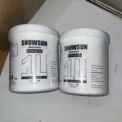 Lot Of 2 Basics Titanium White Acrylic Paints, Large Bulk Acrylic Paint
