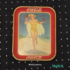 Coca Cola Collectable 1937 Serving Tray &ldquo;Running Girl on the Beach&rdquo;