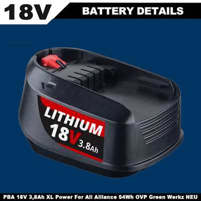 Akku Für Bosch PBA 18V 3.8 Ah XL Power For All Alliance 54Wh NEU OVP Green Werkz