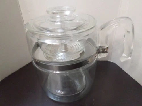 Vintage Pyrex Flameware Glass Percolator 9 Cup Coffee Pot 7759