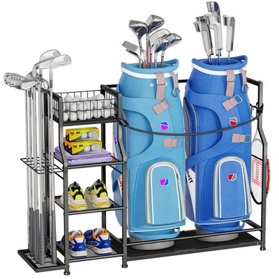 Golf Bag Storage Organizer for Golf Accessories, Golf Bag Stand with Extra St...