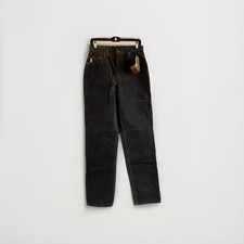 Vtg Skotts Suede Pants 30x32 Dark Brown Heavy Leather Straight Leg Canada NWT