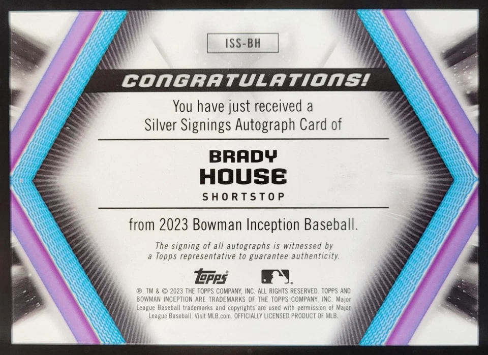2023 Bowman Inception Brady House Silver Signings /100 Auto Nationals LG4 - Image 2 of 4