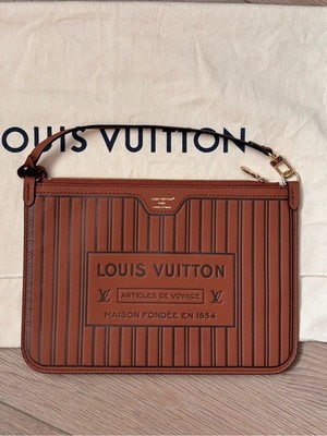Authentic NEW Louis Vuitton Neverfull inside Out large brown Pochette bag