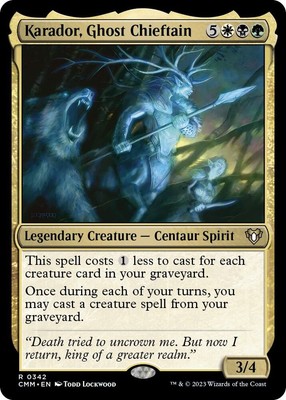 NM Karador, Ghost Chieftain, MTG, Commander Masters, Magic the Gathering, 342