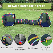 Outdoor Cat Enclosures Cat Tunnels Tents Cubes for Indoor Cats with Play Ball