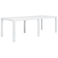 Gartentisch Rechteckig Weiß 220X90X72 Cm Kunststoff Rattanoptik