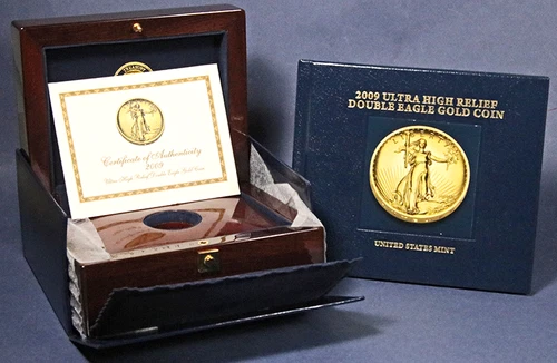 2009 Ultra High Relief Double Eagle Gold Coin OGP & COA - No Coin - STOCK