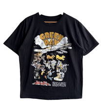 Green Day Dookie Album Cover Promo Black Graphic T-Shirt Size Large Short Sleeve