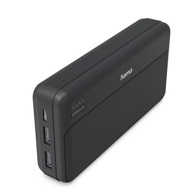 Hama Powerbank 20000mAh 10W externer Akku tragbar Handy Schnellladegerät 2x USB