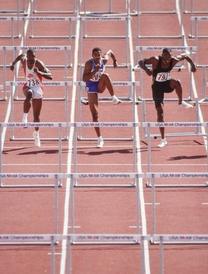 Renaldo Nehemiah USA competes in the 110 meters hurdles event duri- Old Photo 4