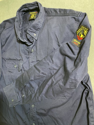 Camisa de Trabajo Negra Stallion FR Manga Larga Resistente al Llama Talla L Azul Soldadura - Imagen 6 de 22
