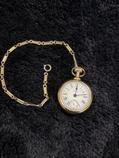 Vintage Westclox Pocket Watch Working Condition With Original Chain