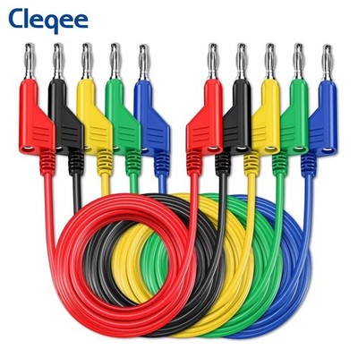 4mm Banana Plug Test Leads | 1m Copper Measuring Cables | Multimeter & Lab Test
