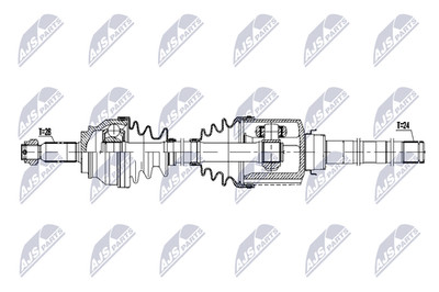 NTY Antriebswelle NPW-MS-086 für CITROËN MITSUBISHI PEUGEOT