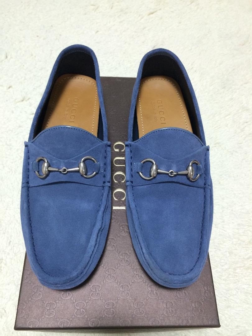Gucci Driving Shoes Light Blue Suede With Buckle Size 9.5 US About 10 For Men thumbnail 16