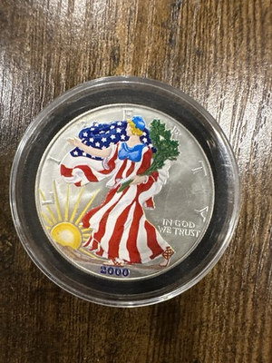#ad #ad 2000 Colorized American Silver Eagle coin 1 troy oz. .999 silver $94.00