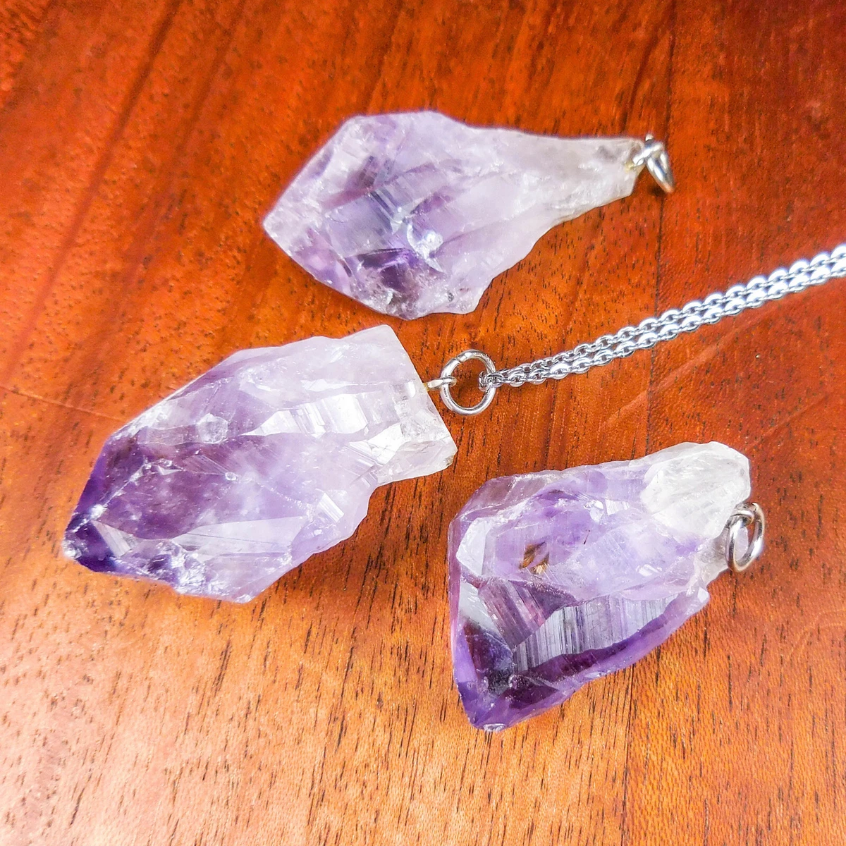 Raw amethyst 2024 crystal necklace