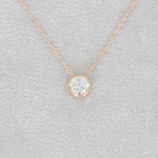 Wert 1990 € Solitär Brillant Anhänger Kette (0,30 carat) 750 18 Karat Rose Gold