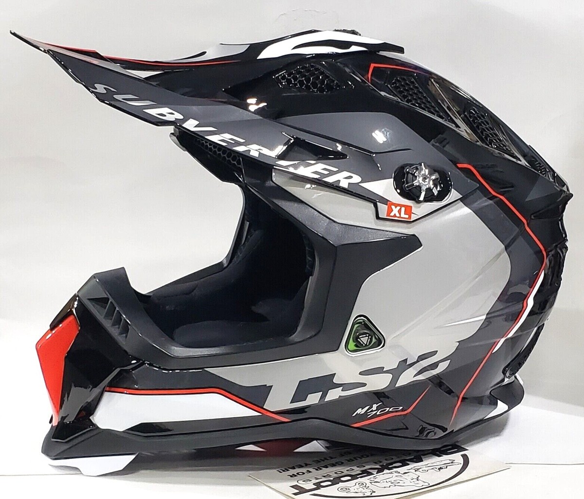 LS2 SUBVERTER EVO ARCHED MX HELMET GLOSS BLACK/RED/WHITE