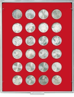 Lindner 2110 Coin Box Standard Light Red 24 x 32.5 mm For 10 20 Euro 10 DM