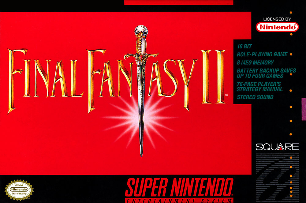Final Fantasy II IV SNES BOX ART Premium POSTER MADE IN USA