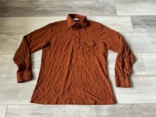Vintage Wrangler Western Pearl Snap Shirt Mens M Brown Print Cowboy Retro Disco