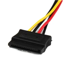 12in LP4 to 2x Latching SATA Power Y Cable Splitter Adapter 